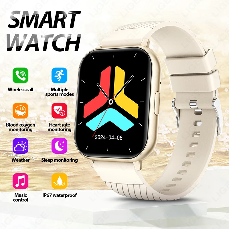 

Женские умные часы с Bluetooth-вызовом, пульсометр, кислород в крови, мониторинг сна, умные часы, водонепроницаемые мужские умные часы для Android iOS