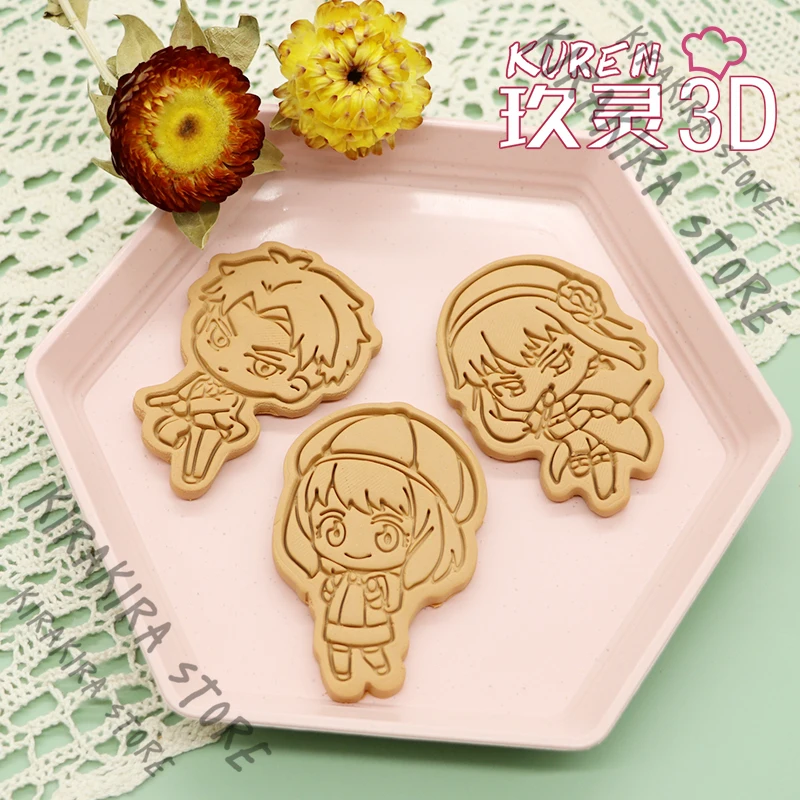 

SPY×FAMILY Anya Yor Forger Q Version Biscuits Anime Cosplay 3D DIY Household Baking Cookies Cutter Props Kawaii Cartoon Molds
