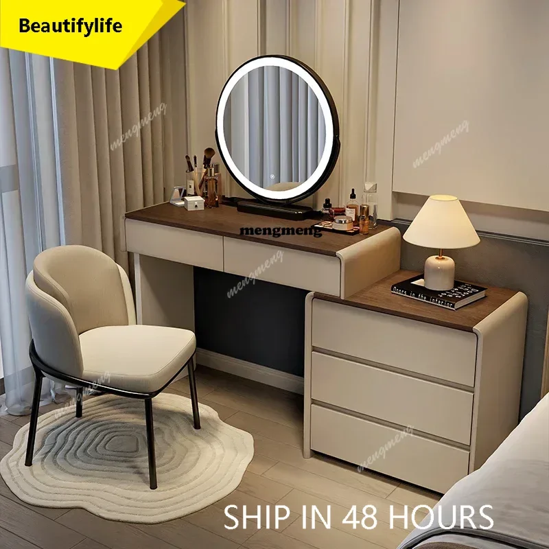 

CC Dresser Miroir Makeup Tables Organizer Nightstands Wooden Standing Storage Dressing Table Toaletka Z Lustrem Bedroom Furnitur