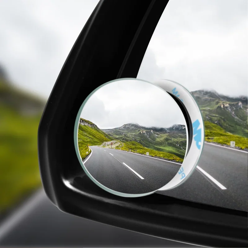 2pcs Car Blind Spot Mirror Frameless Auxiliary Rearview Mirror Auto Motorcycle Universal Wide Angle Adjustable Small Mirrors