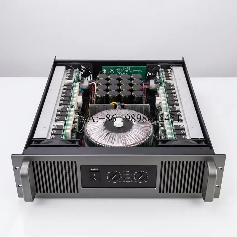WMWMNU Class H Professional Power Amplifier 2 Channel 2x1300W Stereo Audio Amplifier Suitable for Subwoofer Outdoor
