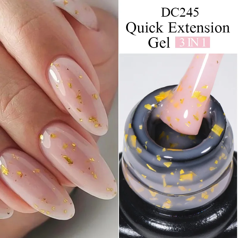 Mtssii 7Ml Glitter Folie Snelle Verlenging Gel Nail Polsh Roze Nude Gold Glitter Shaping Vinger Extensie Gel Doorweekt Nail Art Gel