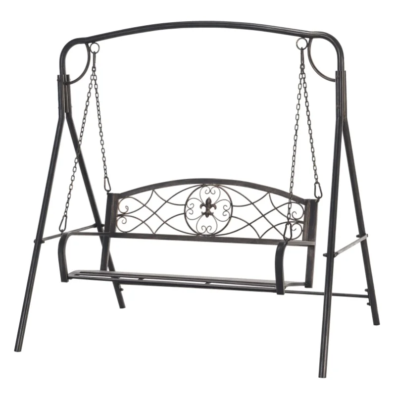 Outsunny Gartenschaukel für 2 Personen Hollywoodschaukel Schaukelbank Metall