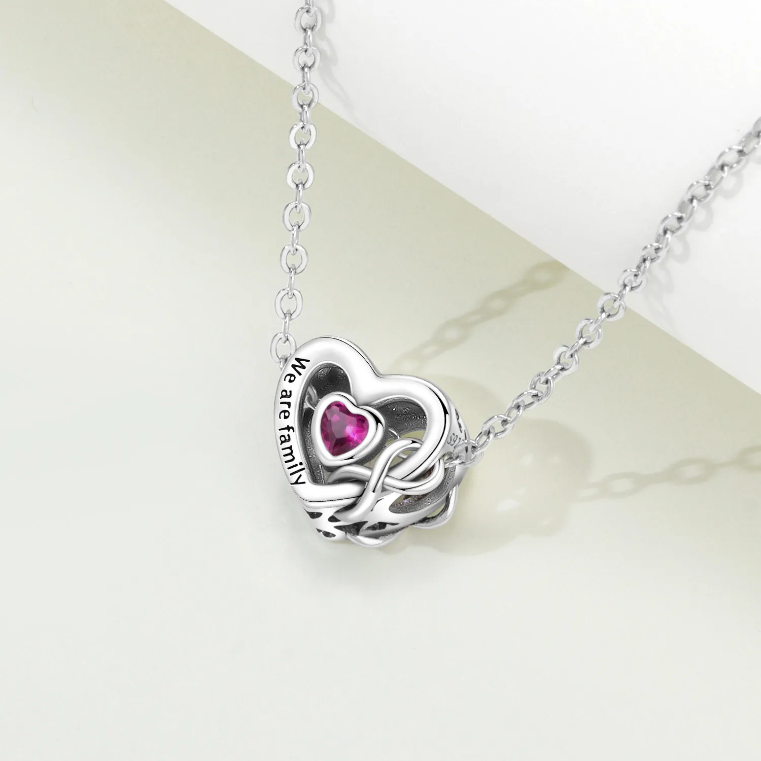PANPOKI 925 Sterling Silver Hollow Heart Infinite Symbol Bead Original Pendants Bracelet Necklace Charm Jewelry Party DIY Gifts