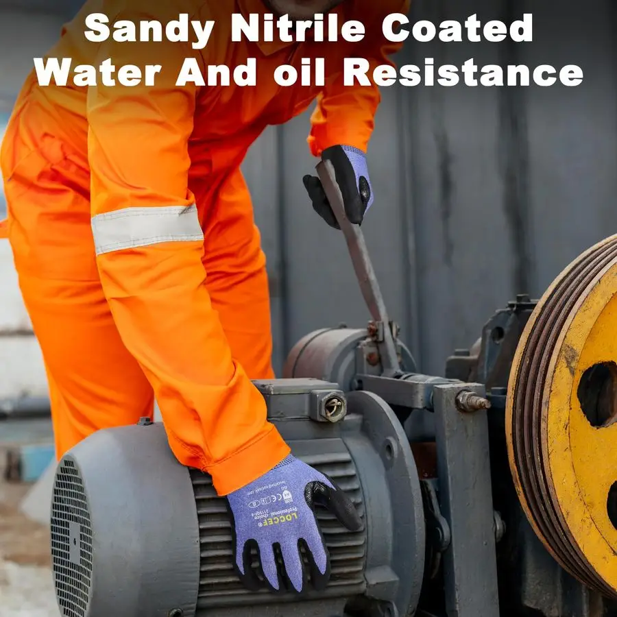 3 Pairs Safety Work Gloves,Touchscreen Compatible, Superior Dexterity,Level 5 A4 Cut Resistant Work Gloves