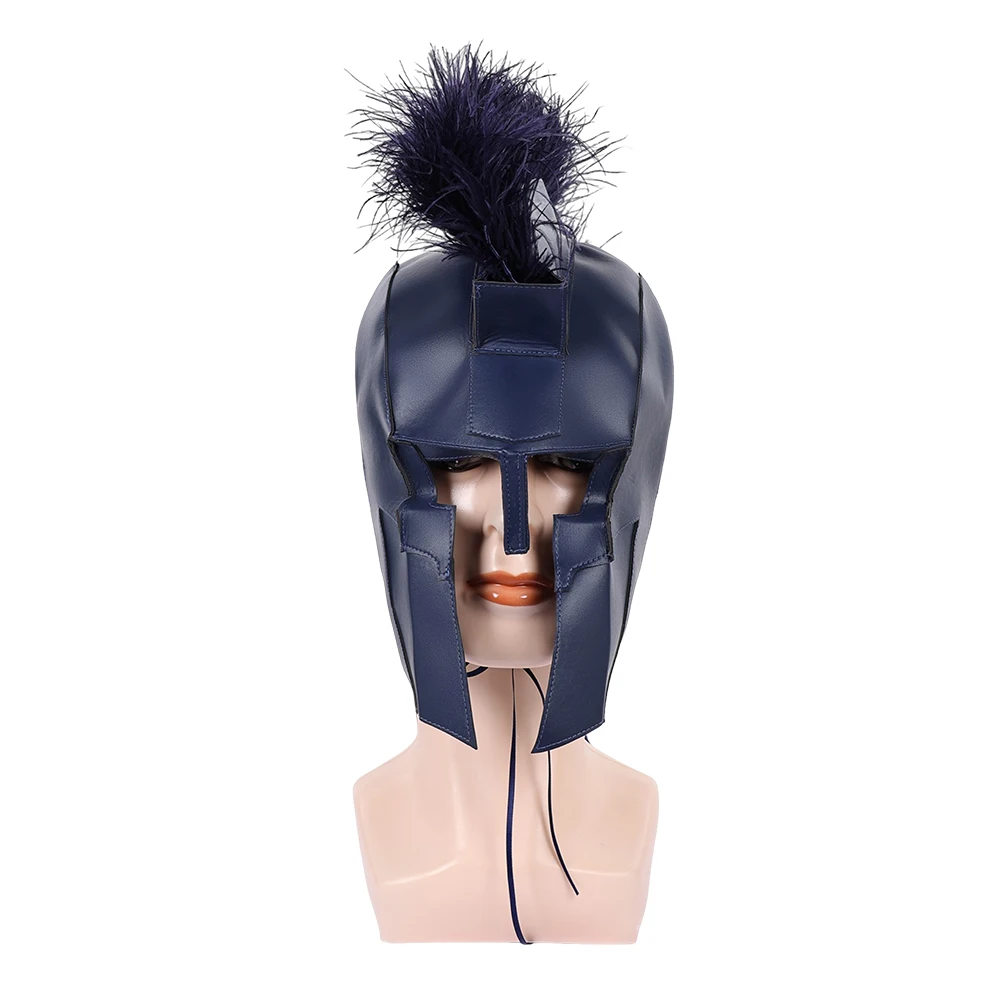 The Odyssey Cosplay Agamemnon Leather Helmet Mask Costume Accessories Adult Men Roleplay Fantasia Props Halloween Carnival Gifts view 6