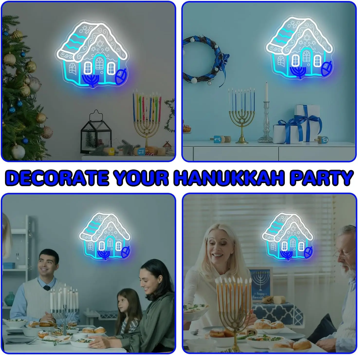 الشتاء كوخ النيون منزل عكس الضوء LED ضوء النيون تسجيل لعيد الميلاد مطعم بار فندق ديكور هدايا للأطفال USB بالطاقة