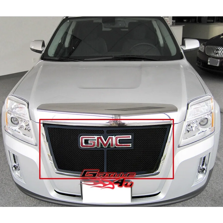 

For 2010-2015 GMC Terrain Logo Show Upper Stainless Black Mesh Grille Insert