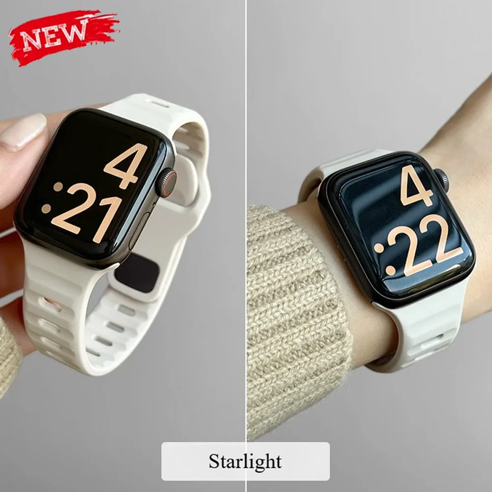 Sport Strap for Apple Watch Ultra 3/2 Band 49mm 46mm 42mm 45mm 41mm 44mm 40mm Silicone Bracelet for IWatch Series 11 10 9 8 7 6