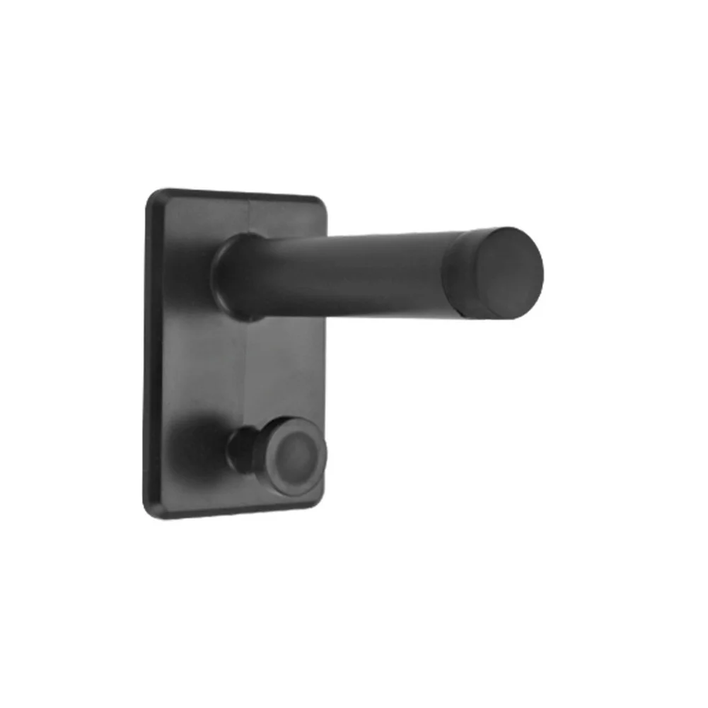 Wall Mounted Door Stopper Hook No Drill Installation Silent Bumper for Bathroom with ABS HIPS+PVC Material Black