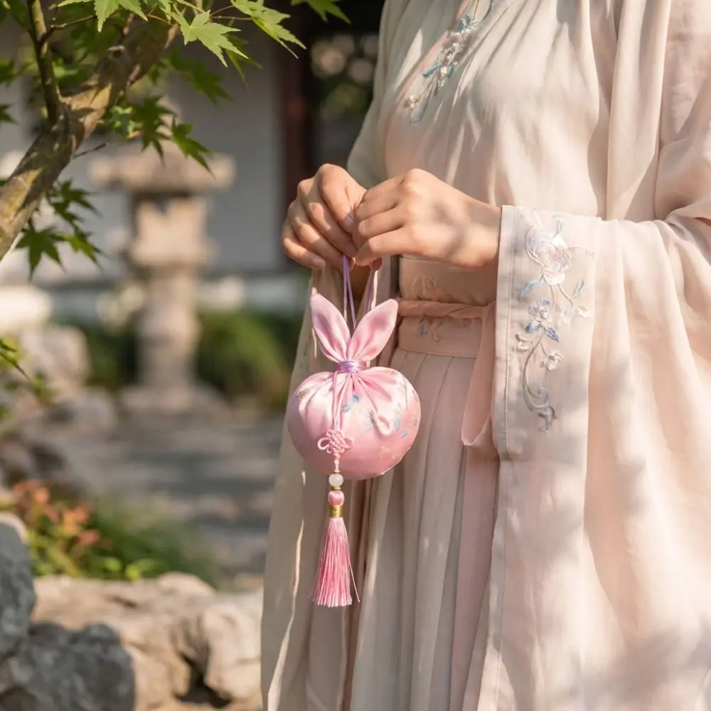 Handmade Mid-Autumn Festival Rabbit Sachet Bag Brocade Lucky Chinese Style Blessing Pouch Jewelry Storage Bag Embroidered