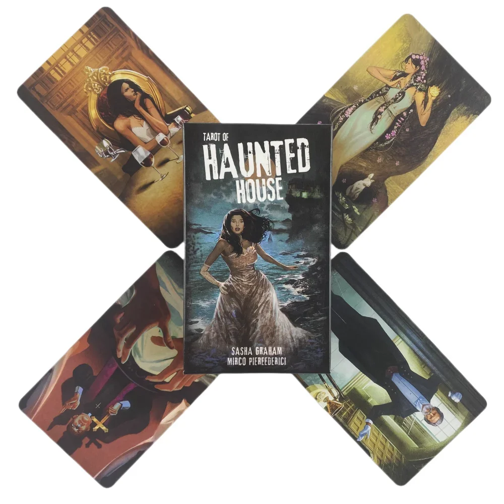 Tarot de la Casa Encantada: Mazo de 78 Cartas, Edición Oráculo en Inglés, Visions Divination, Juego de Mesa
