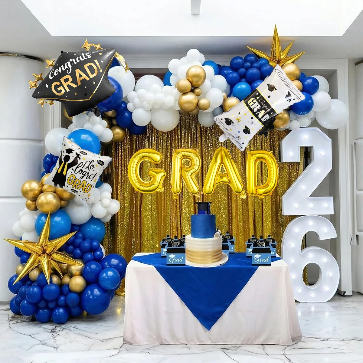 Kit de Arco de Globos para Graduación de 110 Piezas, Clase de 2026, Decoración para Celebraciones y Graduaciones, Fondo Fotográfico para la Temporada de Graduación