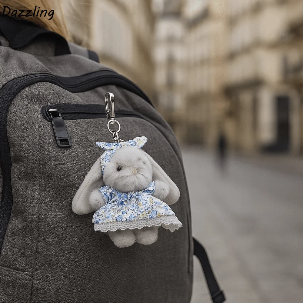 

Detailed Craftsmanship Cartoon Rabbit Pendant 12cm Soft Keychain Kawaii Plush Car Key Chain Women