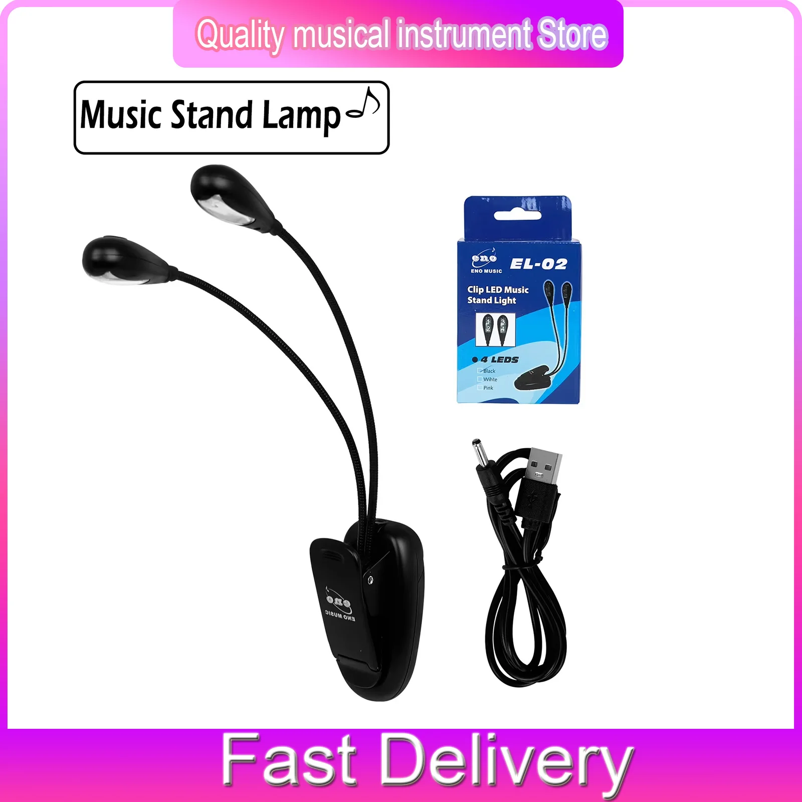 Clip‑on Music Stand Lamp Portable LED Music Score Light USB Touch Control Eye‑Protection Soft Night Light For Sheet Music