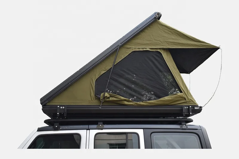 Camping Aluminum Roof Top Tent Car Rooftop Tent Triangle Clamshell Hard Shell Top Roof Tent