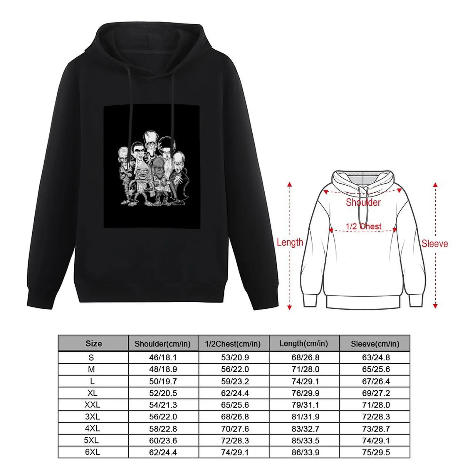 Classic Monsters Hoodie anime clothes men clothes mens clothing aesthetic clothing men hoodie
