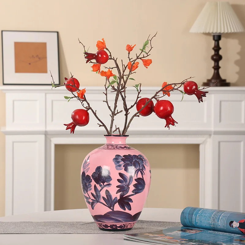Hand Painted Oriental Vintage Ceramic Vase Retro Italian Style Home Decor Living Room Decorative Centerpiece Flower Vase