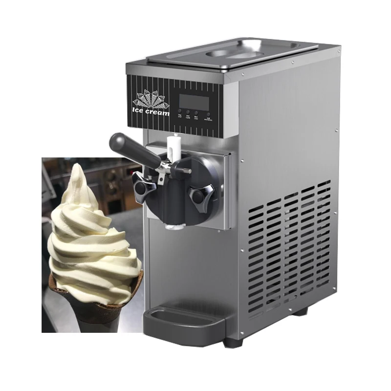 آلة آيس كريم ناعم القوام التجارية 110 فولت/220 فولت طاولة عمودية صغيرة نوع معدات تجميد رأس واحد
