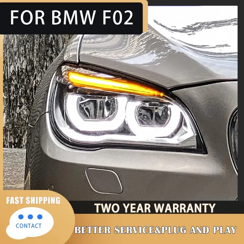 

Car Headlights for F02 2009-2015 740i 730i 735i F01 Head Lamp LED DRL Turn Signal Angel Eyes Led Projector Lens Accessories