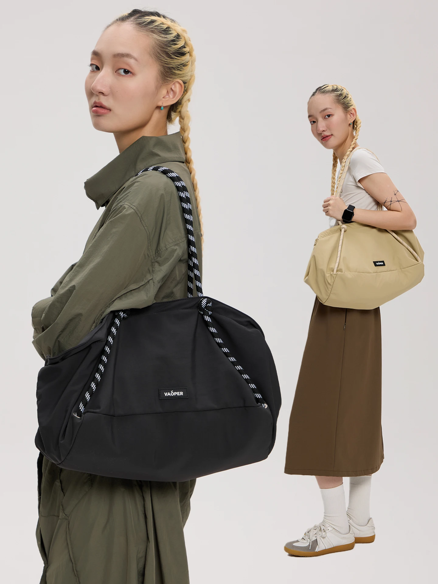 VAOPER Travel Lightweight Tote Bag Women's Large Capacity Armpit Shoulder Casual Bag Commuting Bag Nylon Material Magnetic Bu...