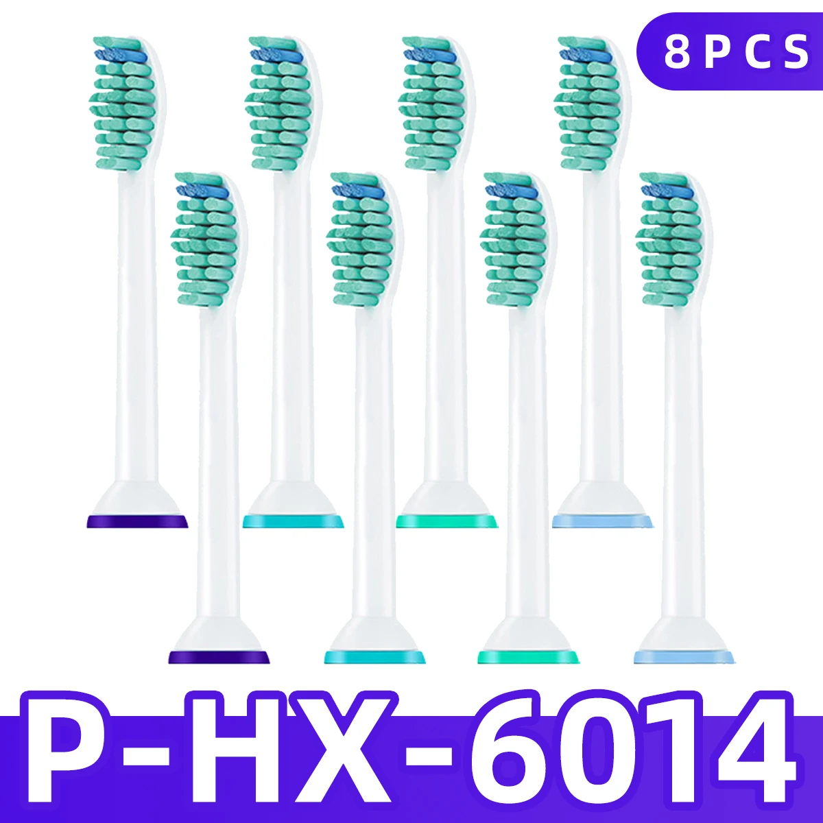 Escova de dentes elétrica cabeças para cuidados orais, cerdas Dupont macias, bicos para Philips HX3 6 9 série HX6014, substituição escova cabeças, 8 pcs