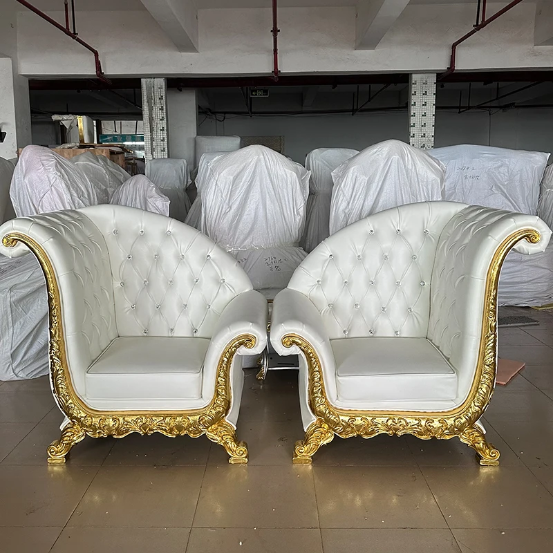 

High Back Gold Wedding Event Loveseat Throne Wholesale