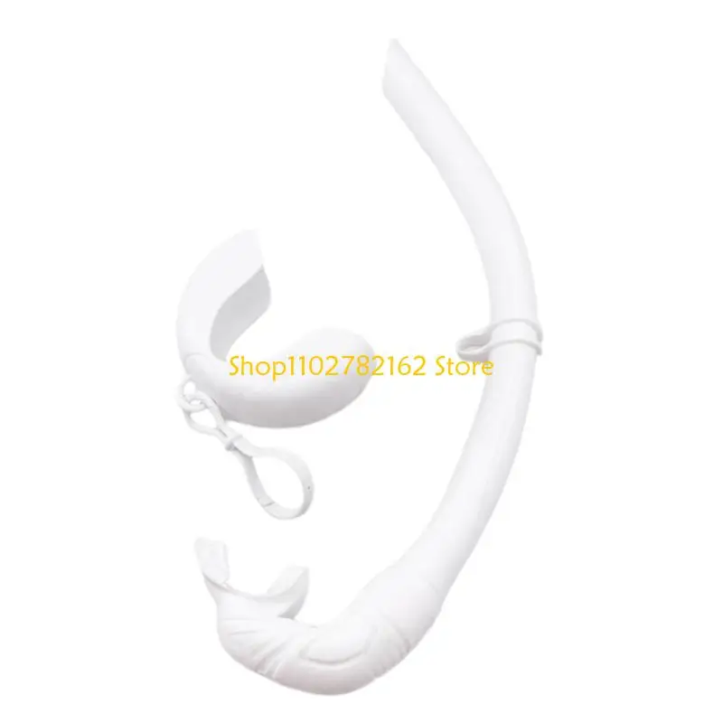 547B Rolls Up Silicone Snorkel Swimming Snorkel with Hanging Buckles for Scubas Diving, Spearfishing, Freediving, Snorkeling