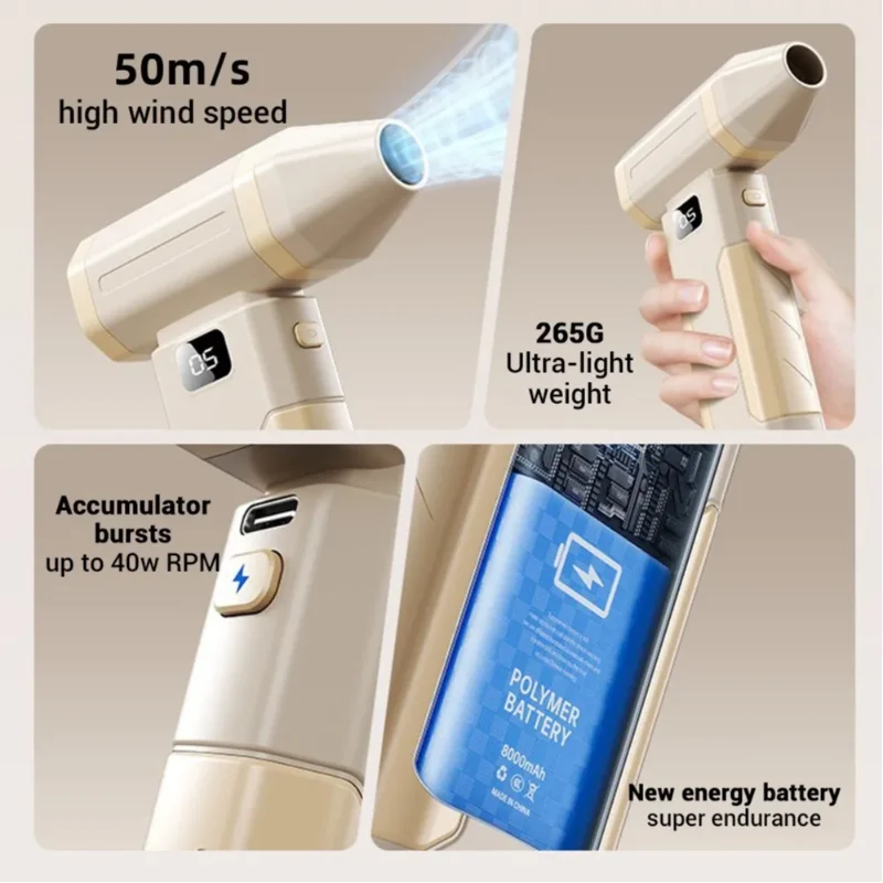 Neue 450000 RPM Leistungsstarke Luft Gebläse Turbo Jet Fan High Speed Turbo Heftigen Fan Bürstenlosen Motor Handheld Kanal Fan PC sauber Werkzeug