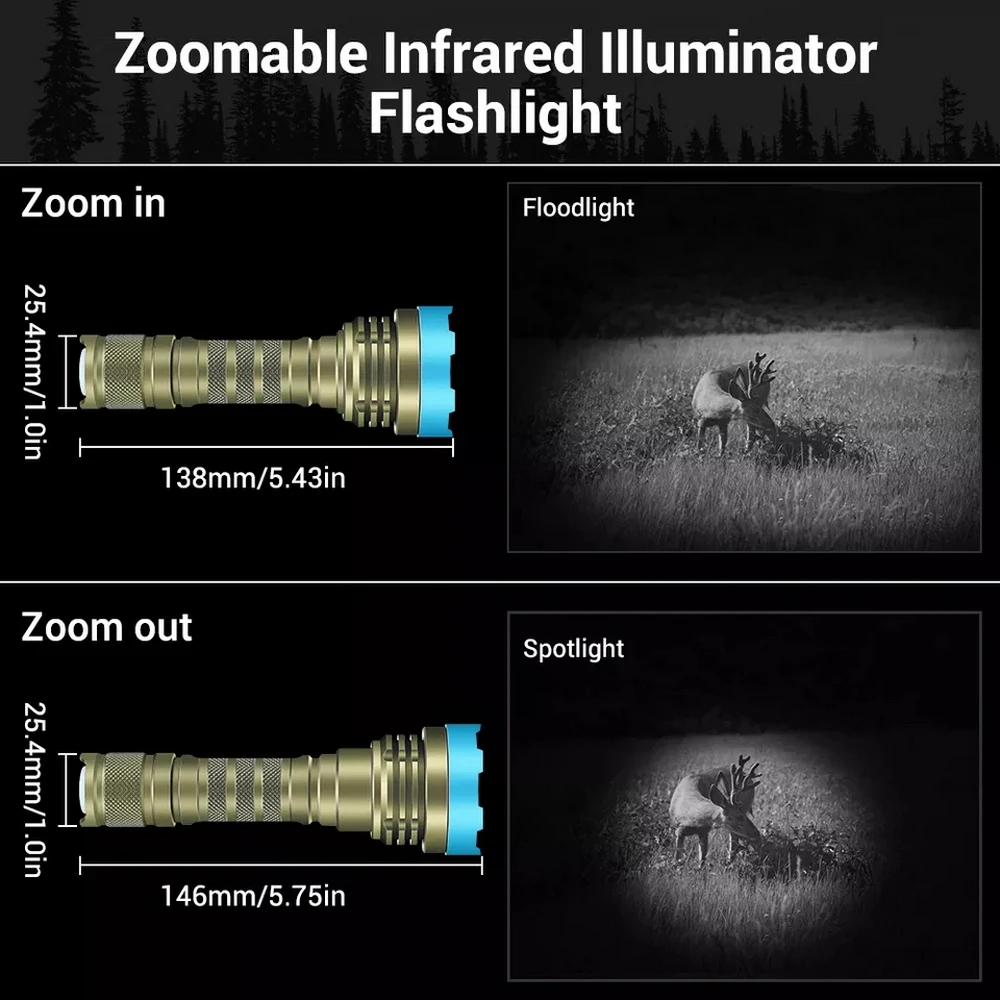 Imagem -05 - Anekim Z850 940nm Lanterna Infravermelha Zoom Infravermelho Iluminador Vcsel Tocha Laser Visão Noturna Lanterna Infravermelha