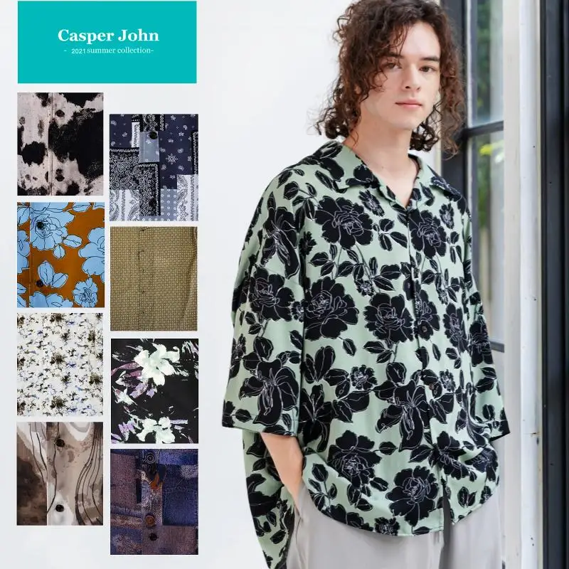 

Retro Japanese Sle Cuba Collar Summer irt Loose Thin ort Sve Floral Print f Sve Men's Casual Faion Top