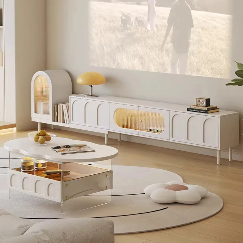 

Комбинация тумбы под телевизор и журнального столика для гостиной, шкафчик для небольшой квартиры