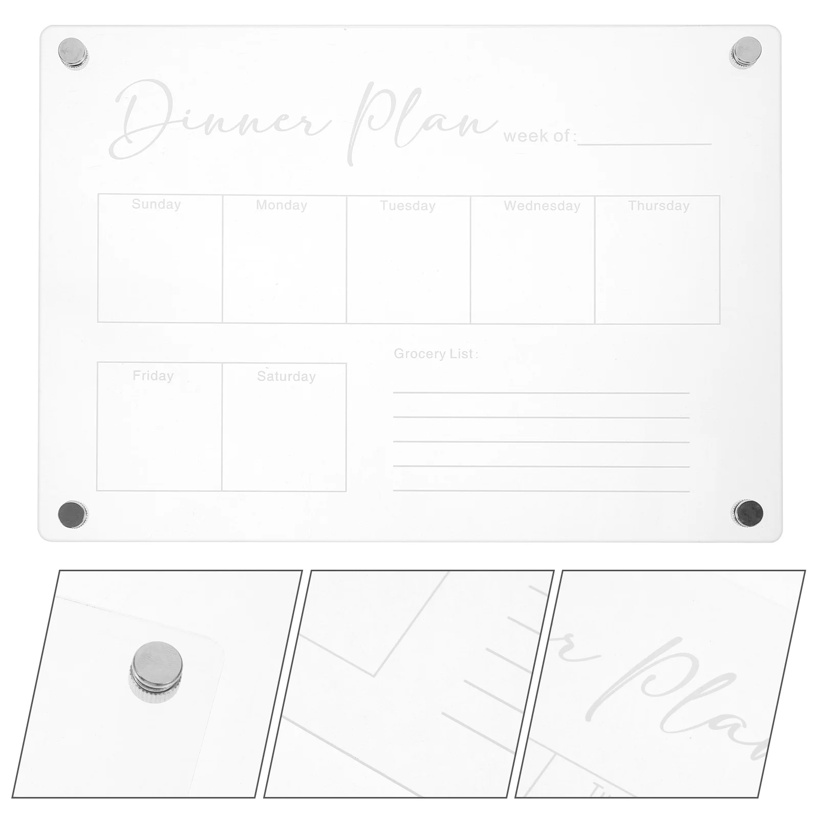 Erasable Notepad Fridge Board Refrigerator Boards Rewritable Clear Writing Acrylic Dry Erase