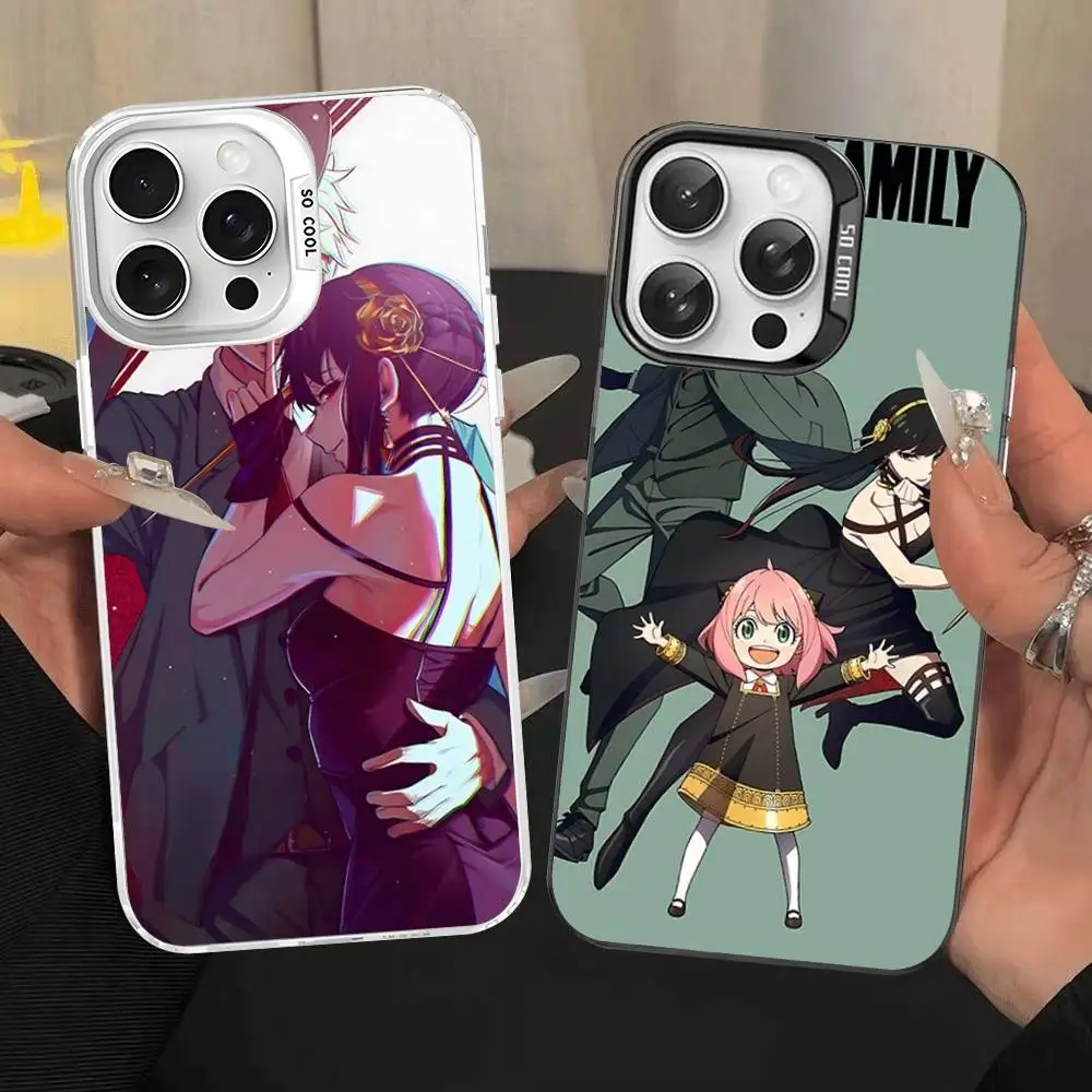 Funda para Teléfono con Diseño de Anime Spy X Family para iPhone 16 15 14 13 12 11 17 Pro MAX Plus Pro, Carcasa Mate Antigolpes