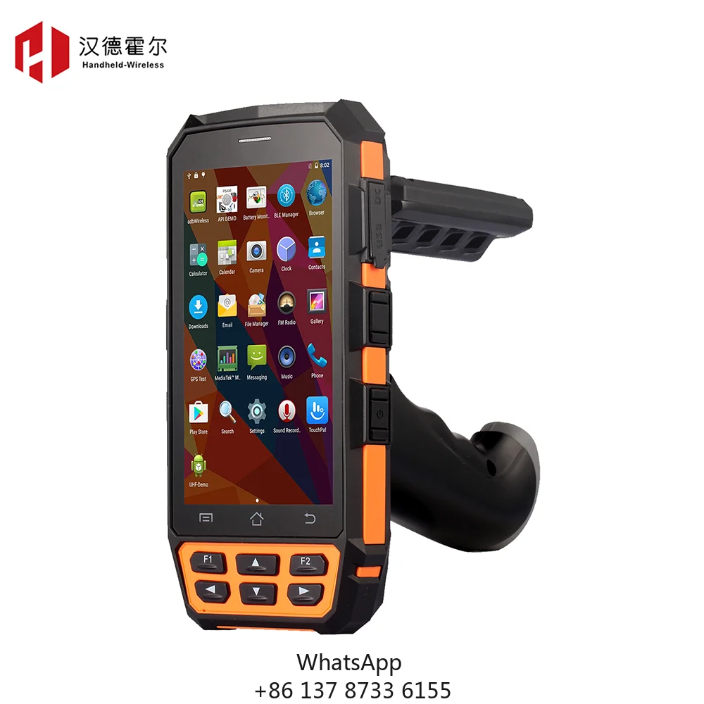 Handheld Wireless C5100 Android 7.0 4G Handheld Pda With Barcode Reader And Long Distance Uhf Reader