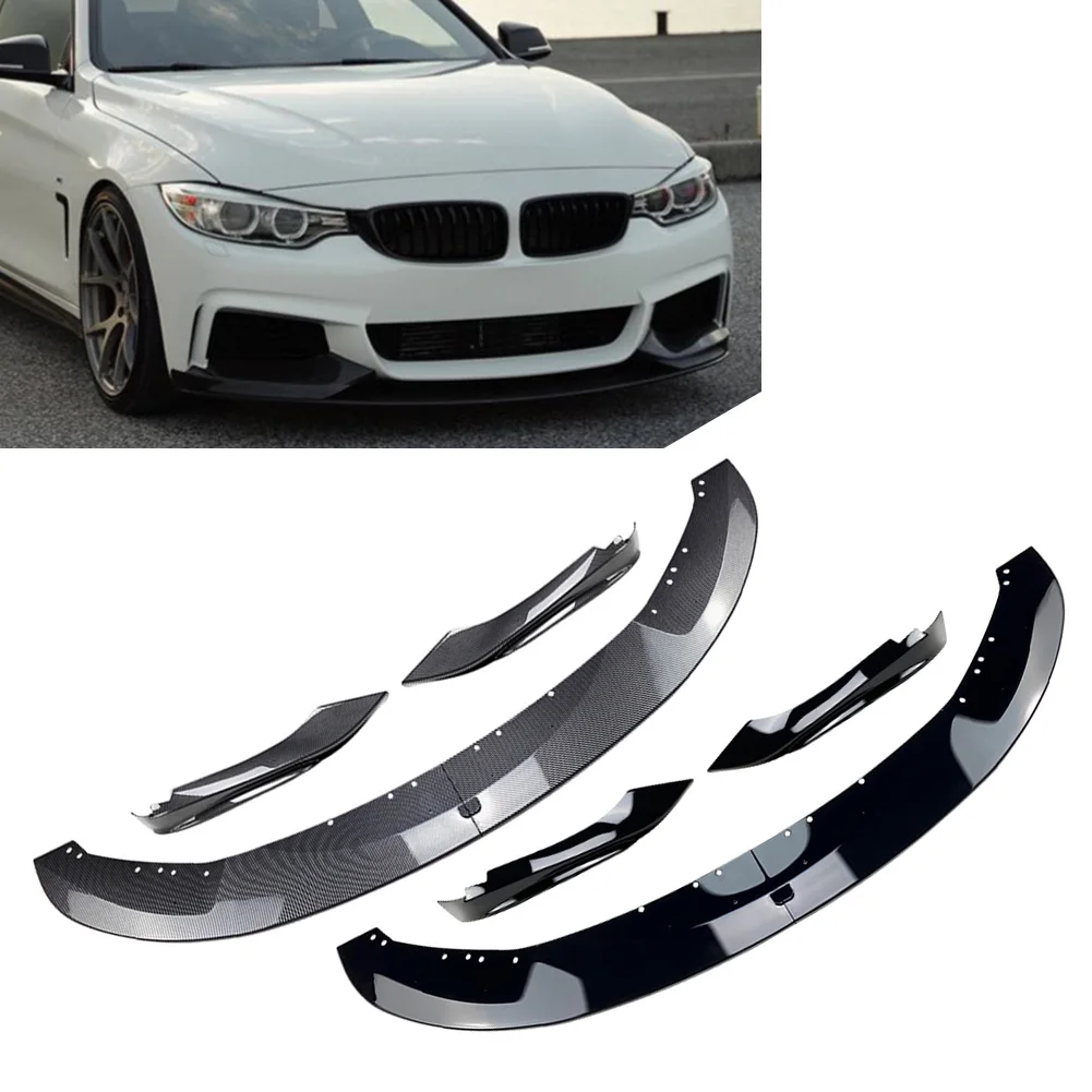 

Car Front Bumper Lip Spoiler + Side Splitter Canards Cover Body Kit For BMW 4 Series F32 F33 F36 M Sport 2014-2020