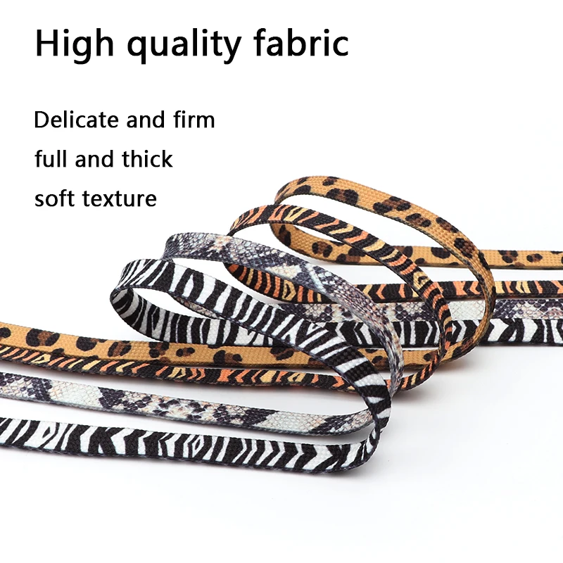 Leopard print Shoelaces Printing Animal Pattern Flat Shoe Laces For Sneakers Canvas Shoes Accessories Creative Shoelace Unisex