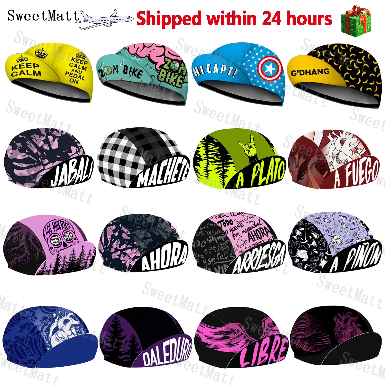 Klasyczne czapki rowerowe SweetMatt w stylu retro, różne style do wyboru, uniwersalny rozmiar, szybkoschnąca, lekka czapka rowerowa