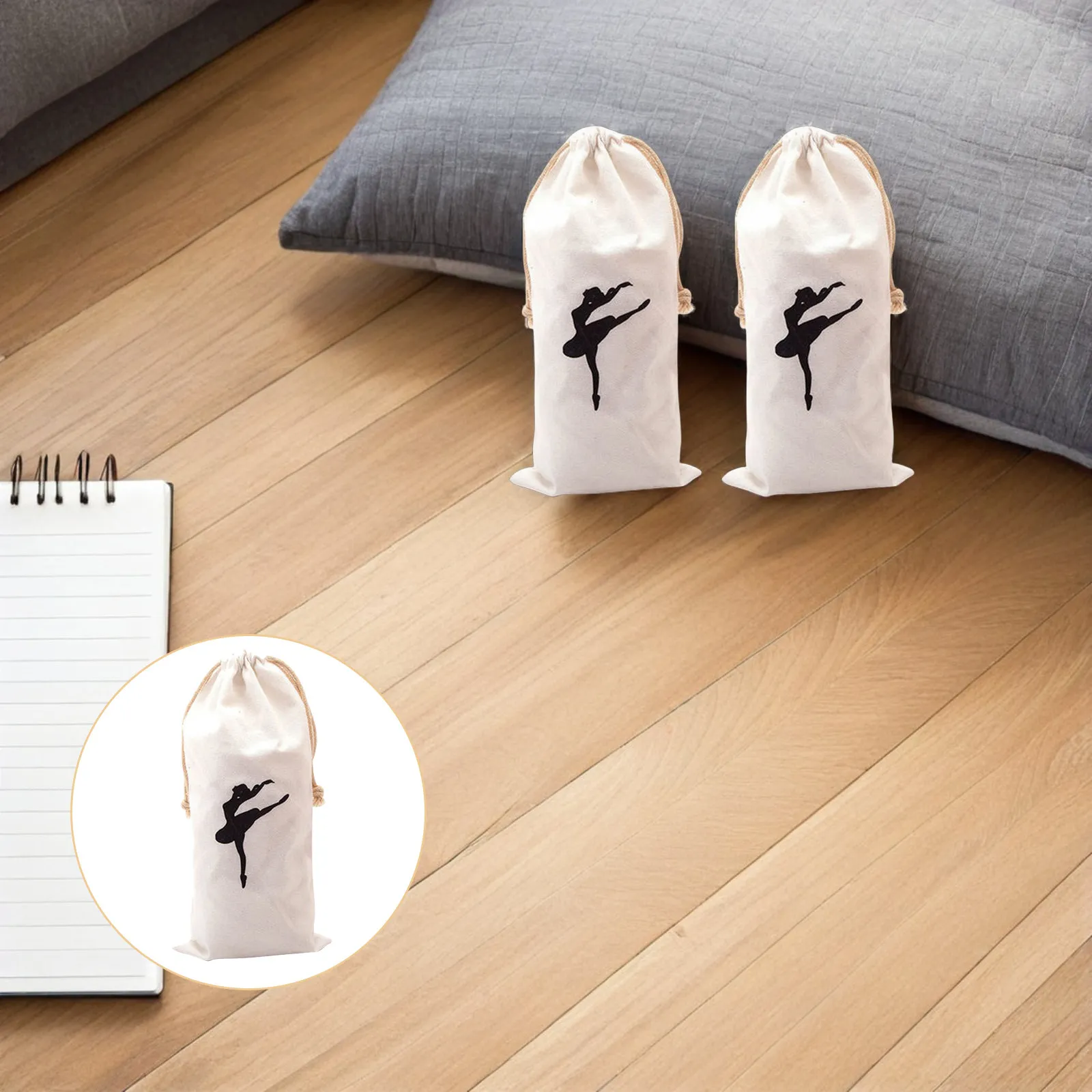 

2Pcs Ballet Pointe Shoe Drawstring Bags Breathable Storage Ballet Shoes Bag Dance Accessories Dance Bags for Little