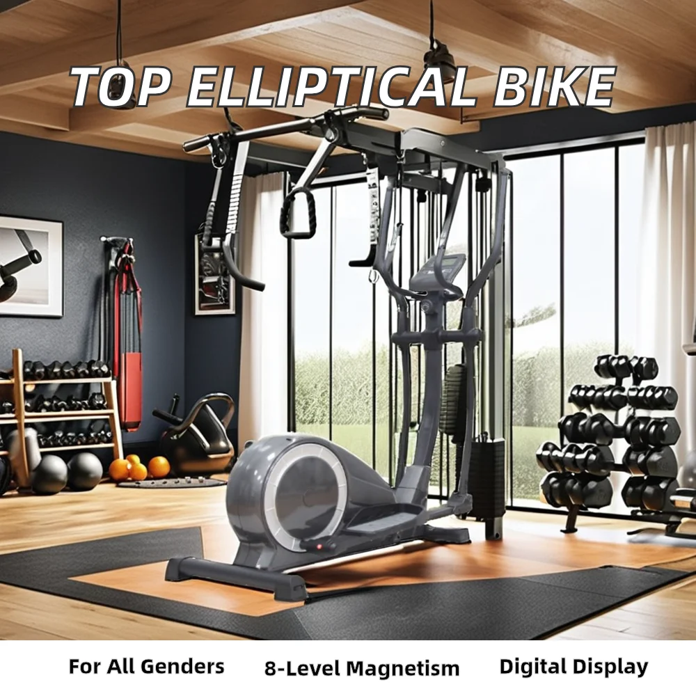 เครื่องออกกำลังกายแบบอีลิปติคอลไฟฟ้า วัสดุเหล็กคุณภาพสูง ระบบเบรกแม่เหล็ก สำหรับใช้ในบ้าน
