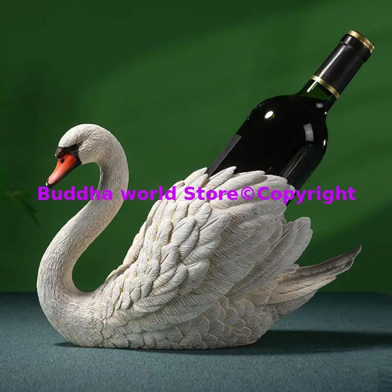 high-end White Swan luxury Bronze Statue Home bar Romantic ornament boss office Fancy copper Carving decorative Birthday Gift