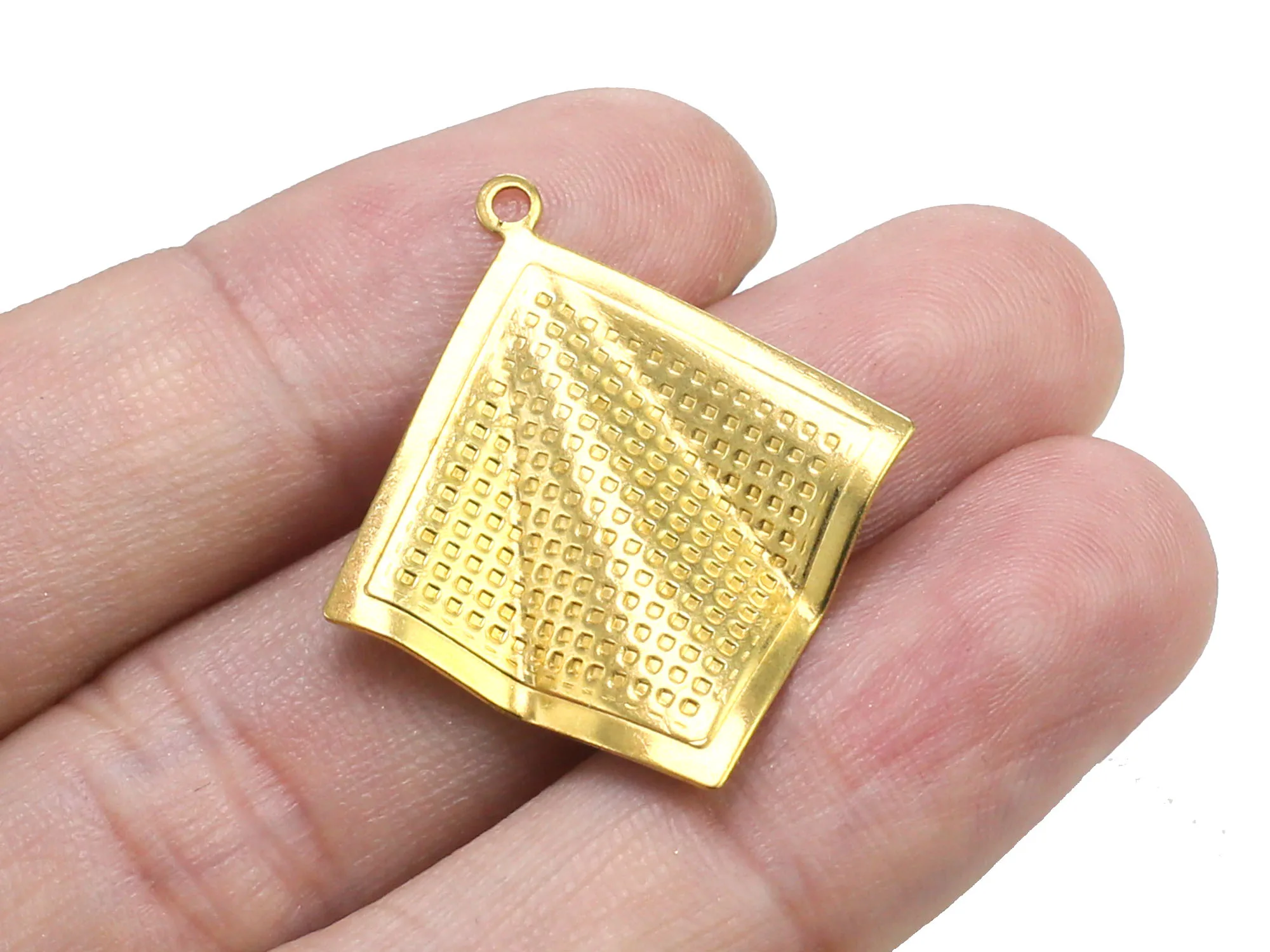 10pcs Brass earrings dangle charm 32x27.3mm Brass wavy grating fan Geometric Earrings components -R1130