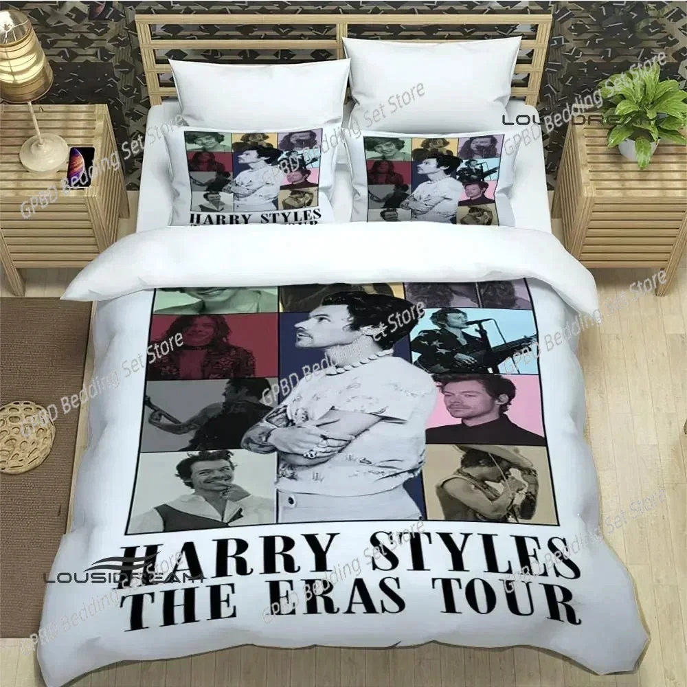 Singer H-Harry-Styles Comfortable Duvet Quilt Cover Pillowcase Bedding Set Children Bedroom Decoration Home Textile
