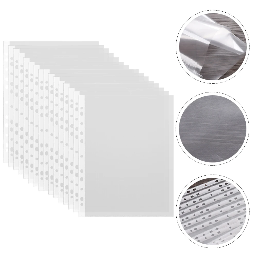 

100pcs Clear File Pouches Transparent Document Bags Plastic Folder Holders Waterproof For A4 Office Study Organizing