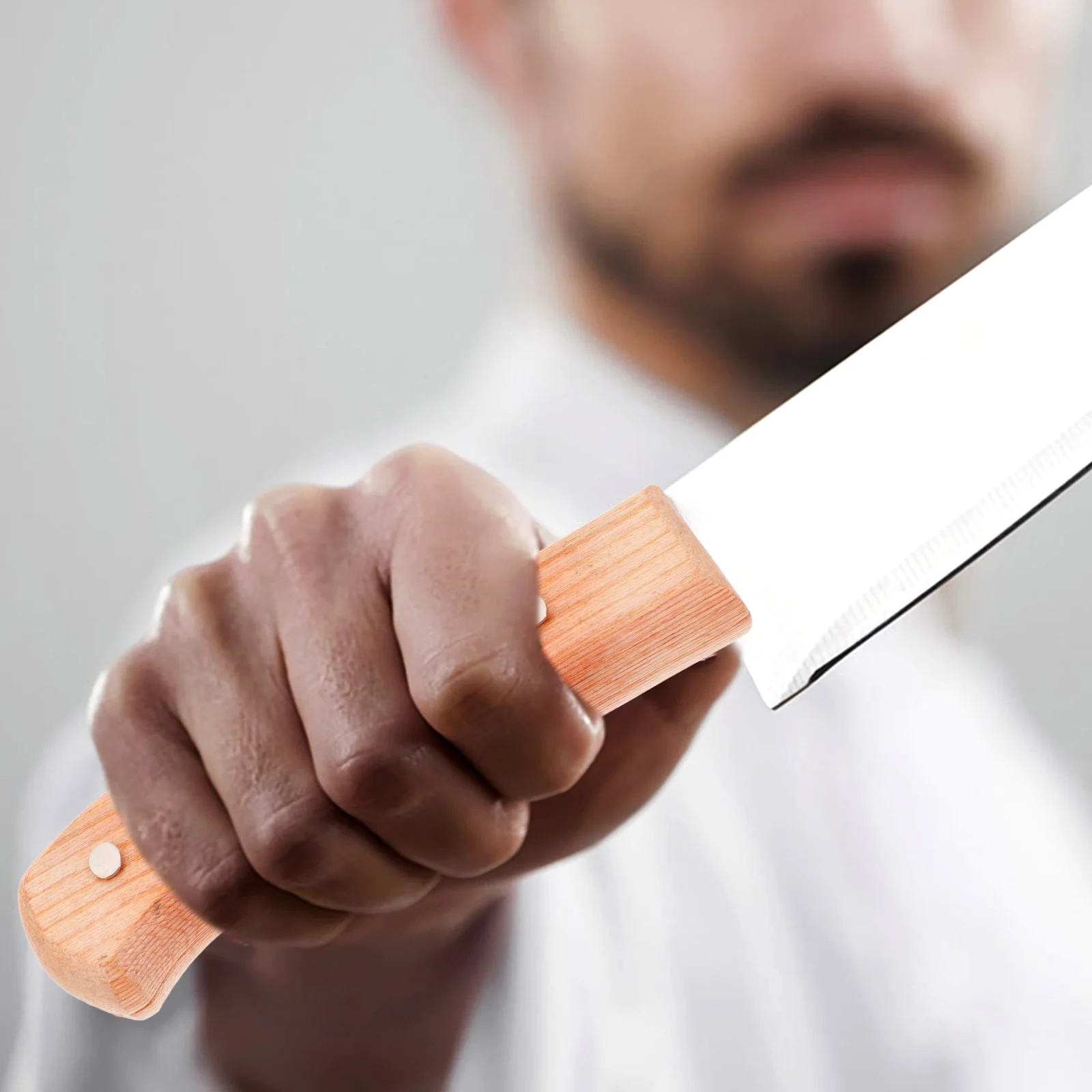 

Wooden H Replacement Ergonomic Design for Kitchen Knives Smooth Finish Fits Most Cutters Kitchen Supply