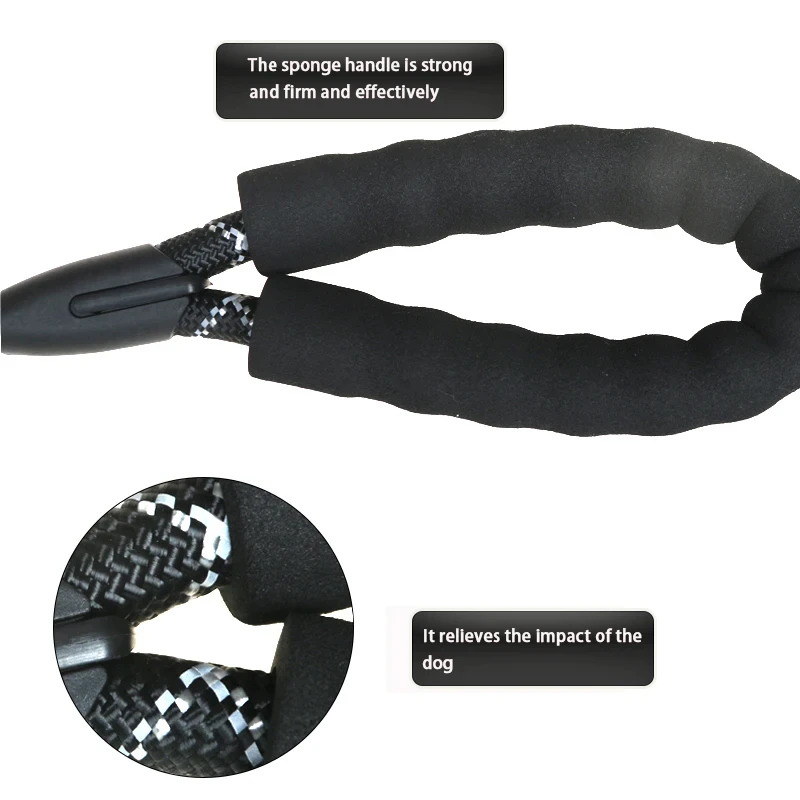 Dog Leash with Comfortable Padded Handle and Highly Reflective Threads,Heavy Duty Dog Leash for Large Medium Dogs, 5 FT Strong