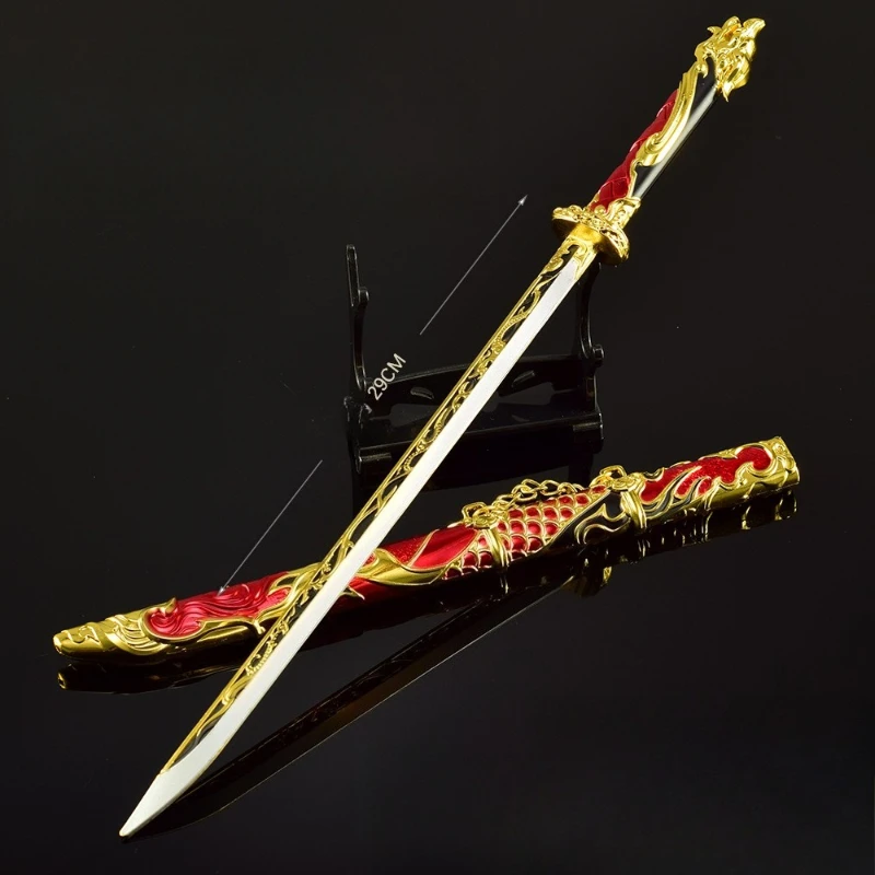 29CM Naraka: Bladepoint All-metal Handicraft Ornaments When Spring's Peak Turns To Dusk and Dawn Game Peripheral Model Gift Toy