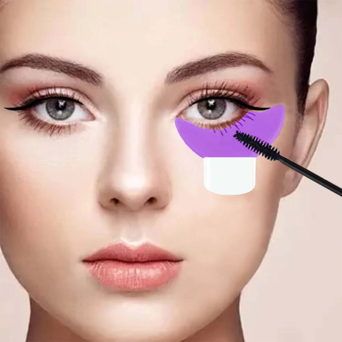 Multi Functional Eye Makeup Assistant แปรงภายใต้ขนตาวาดอายไลเนอร์ใช้อายแชโดว์ซิลิโคน Crescent Baffle เครื่องมือ