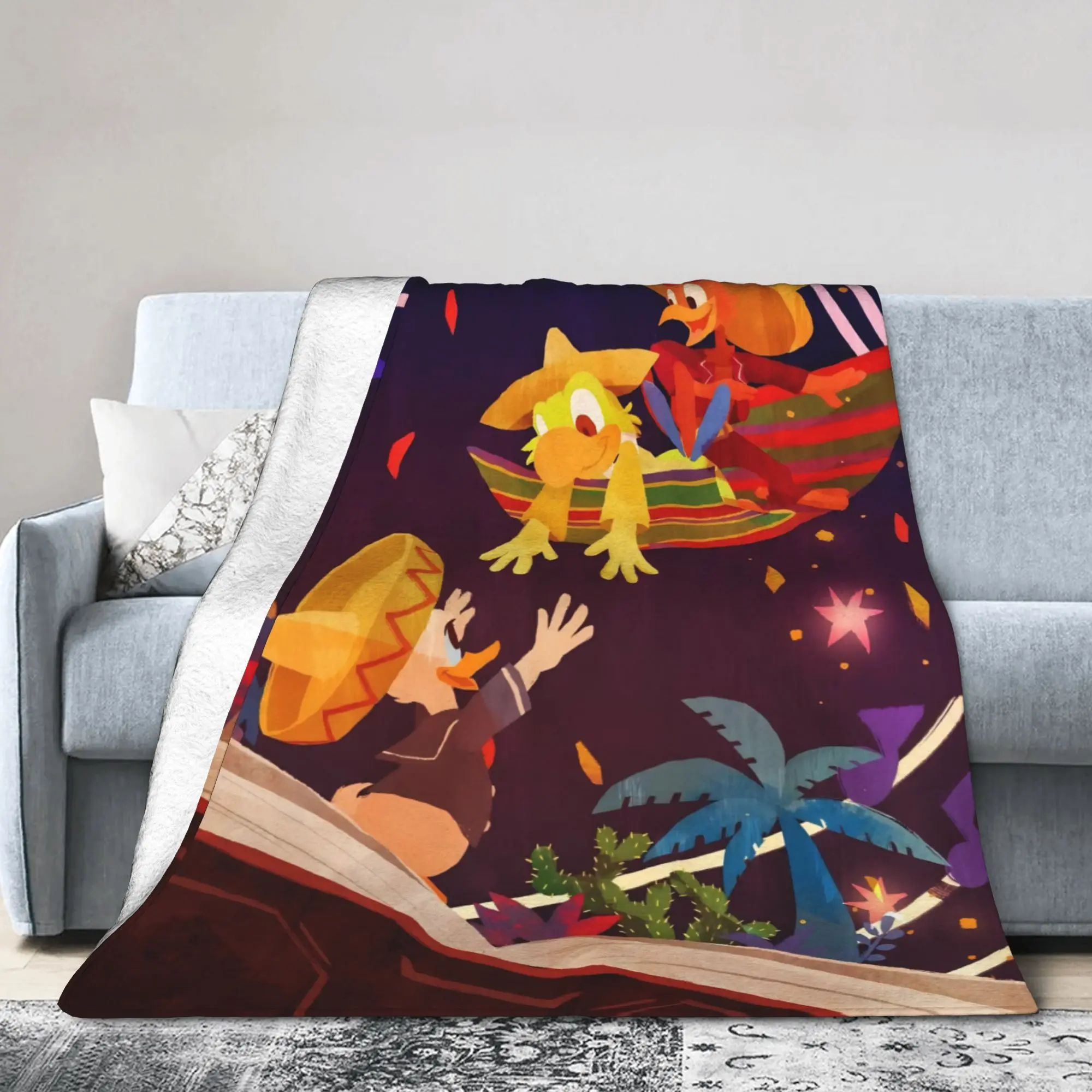 

The Three Caballeros Donald Duck Blanket Fleece Cartoon Amigos Lightweight Thin Throw Blanket for Car Quilt Breathable