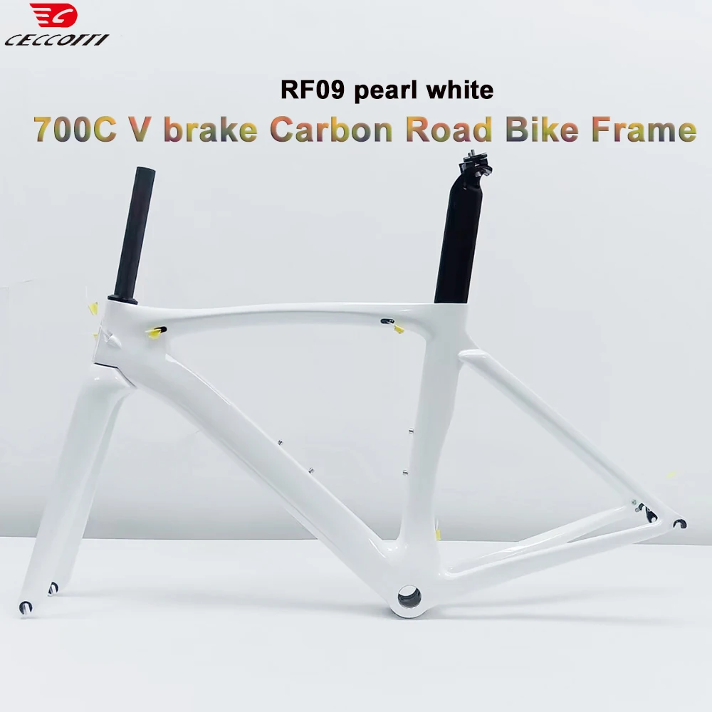 CECCOTTI RF09 Model Carbon Road Bike Frame Order Color for 700C V Brake  Bicycle Frameset Max Tires 28mm Frame 2Year Warranty